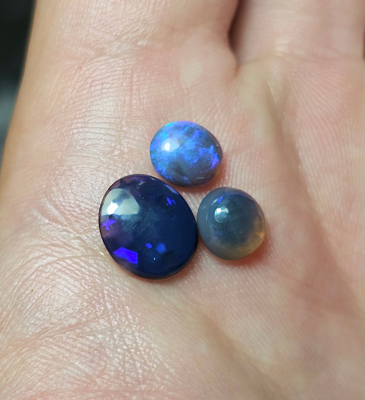 3.45cts 3 x L/Ridge Black Opals - WEEKLY SPECIAL WS2