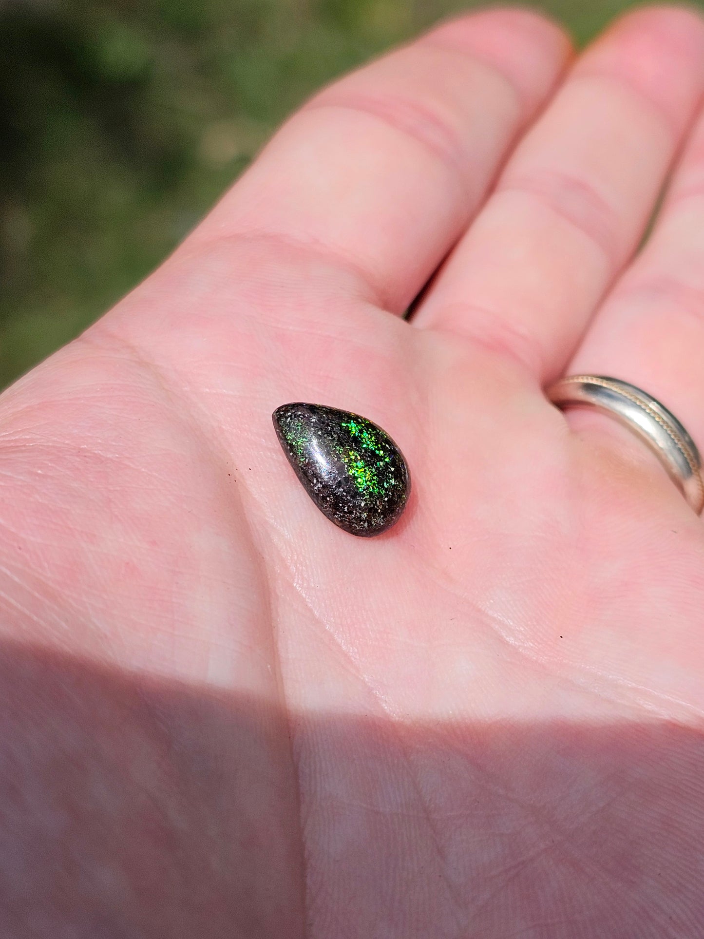 Beautifully Polished Fairy Opal with a Green and Blue Flash! 3.15cts (ON103)