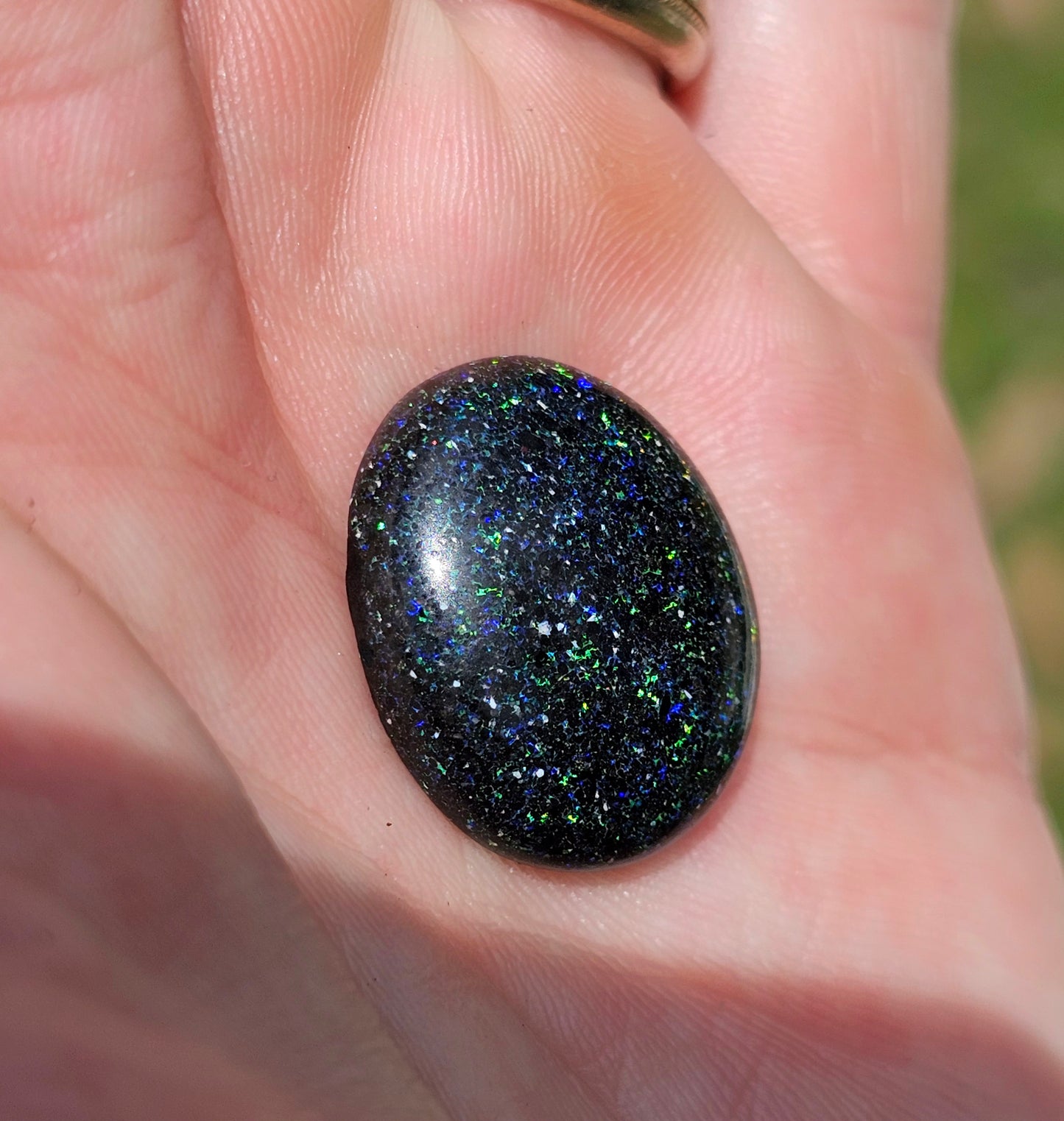 Fairy Opal with a Vivid Green & Blue Pinfire (ON106)