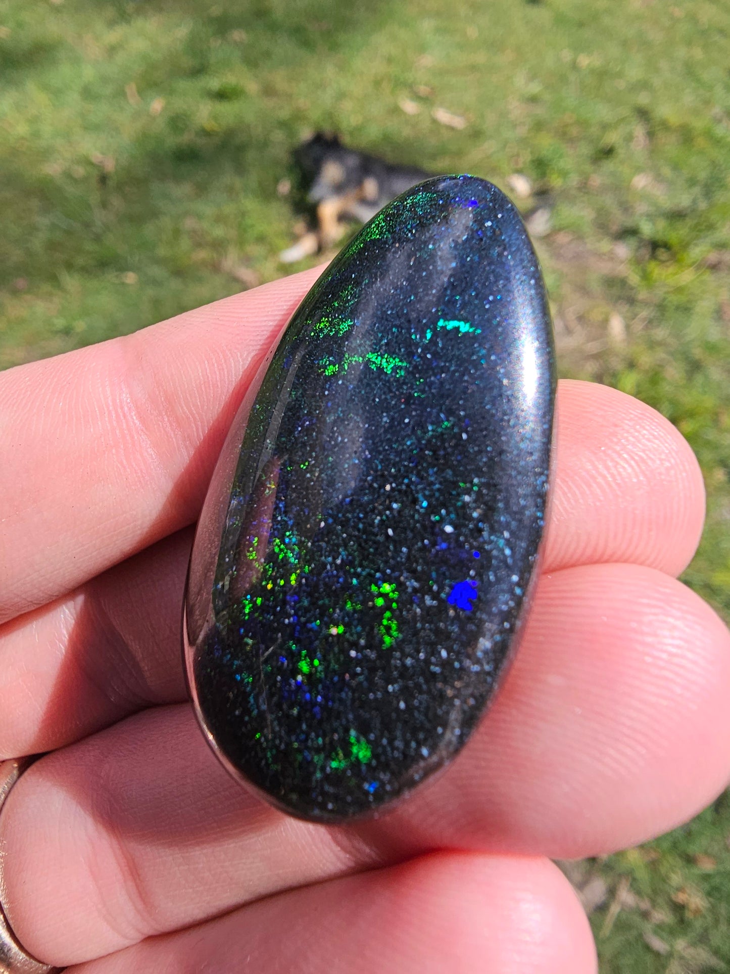 Quality Australian Fairy Opal - Brilliant Green with a Blue Undertone - 49cts!