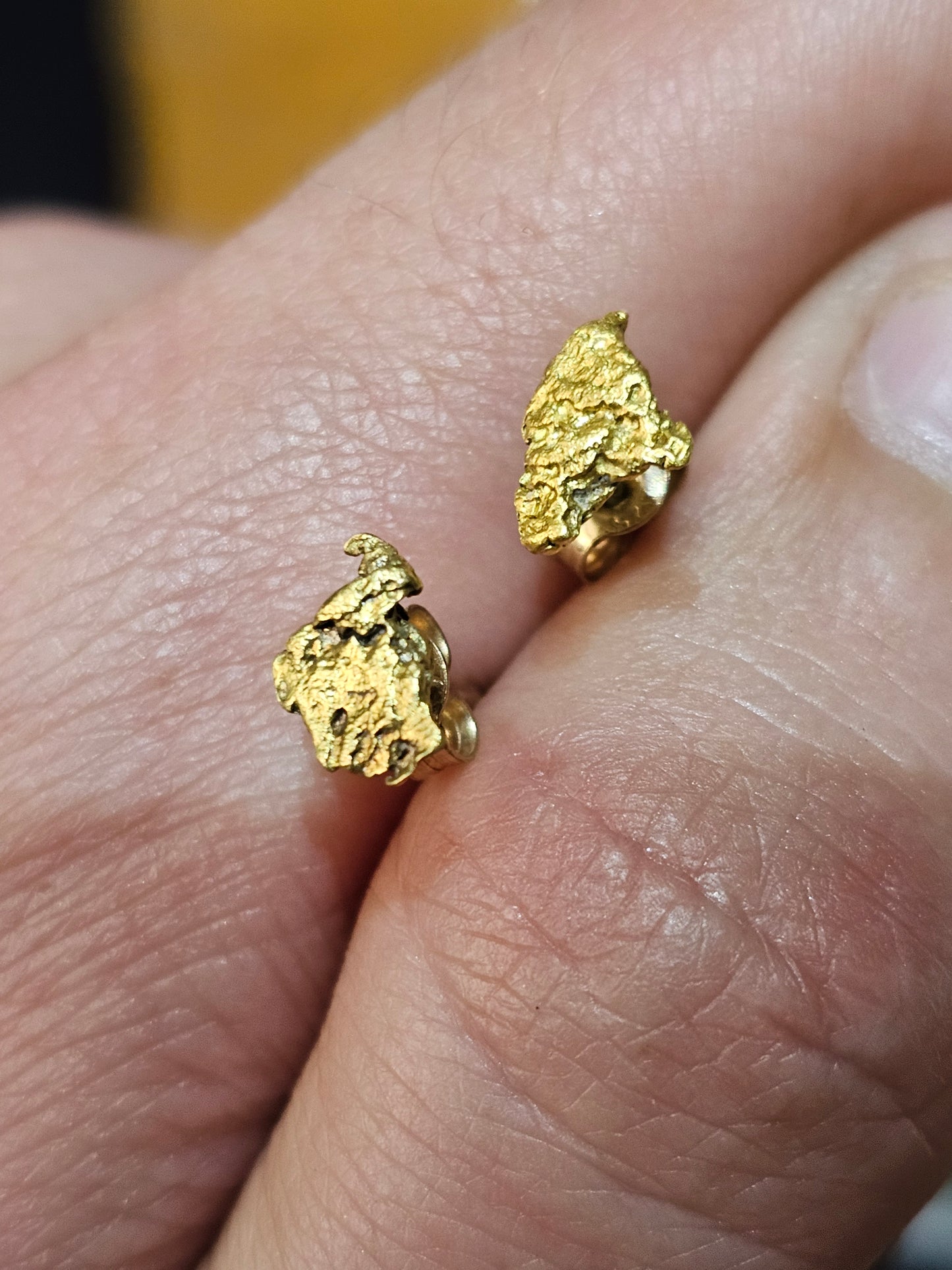 Real Australian Gold Nugget Earrings 7.9cts!