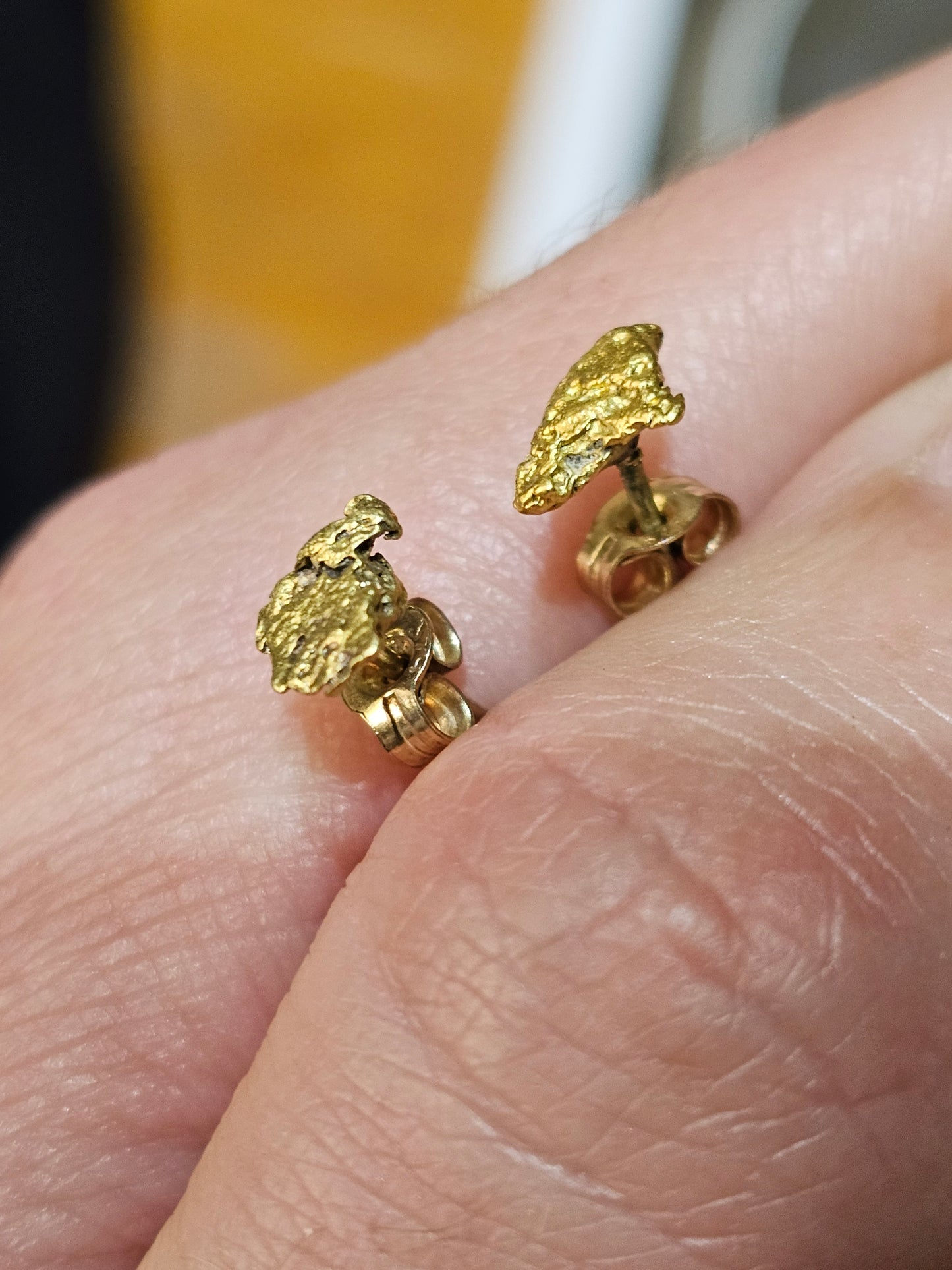 Real Australian Gold Nugget Earrings 7.9cts!