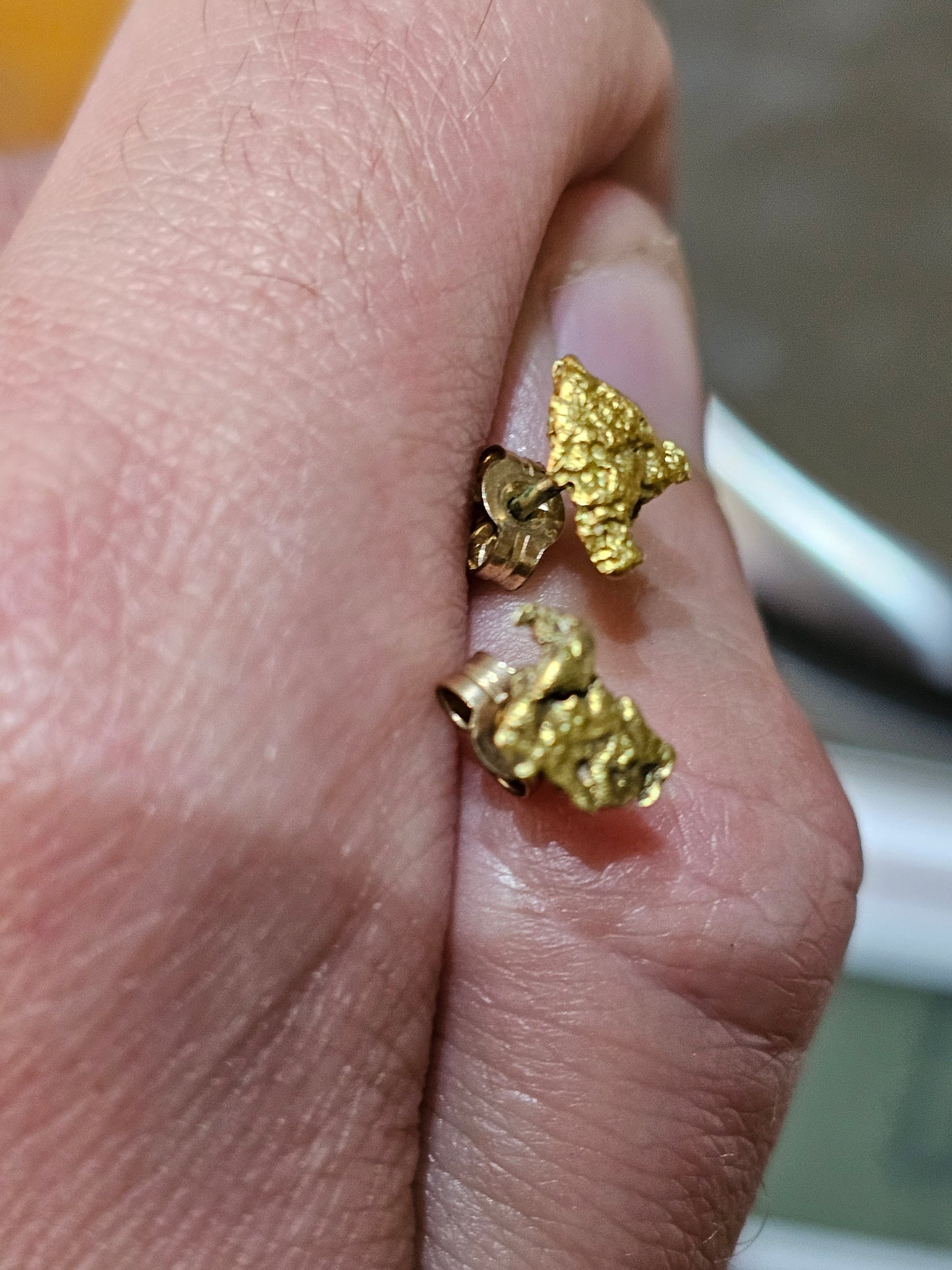 Real Australian Gold Nugget Earrings 7.9cts!