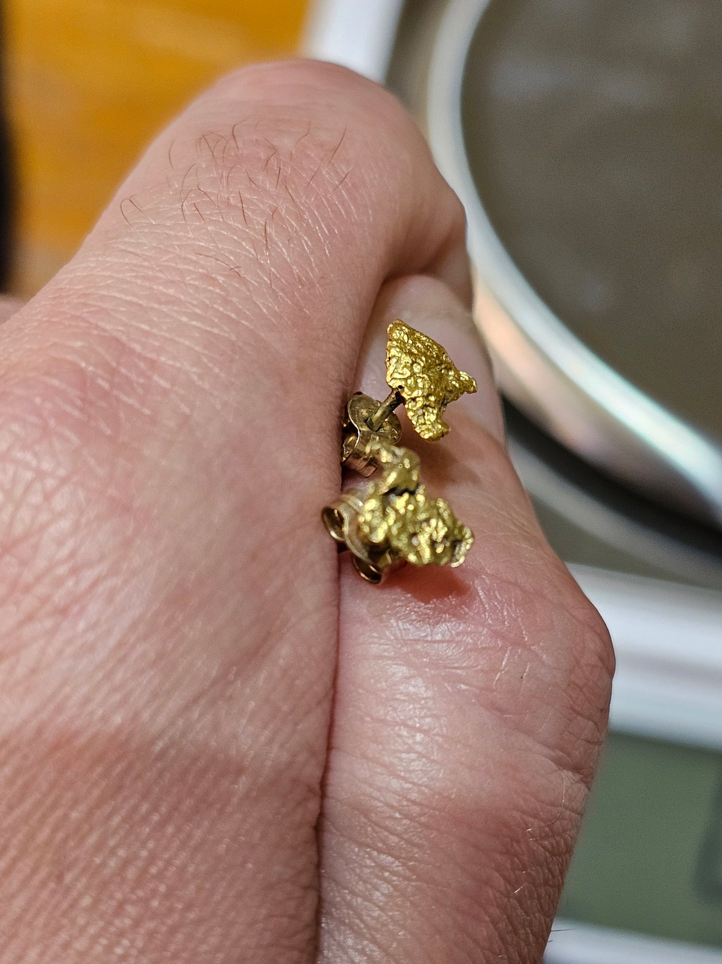 Real Australian Gold Nugget Earrings 7.9cts!