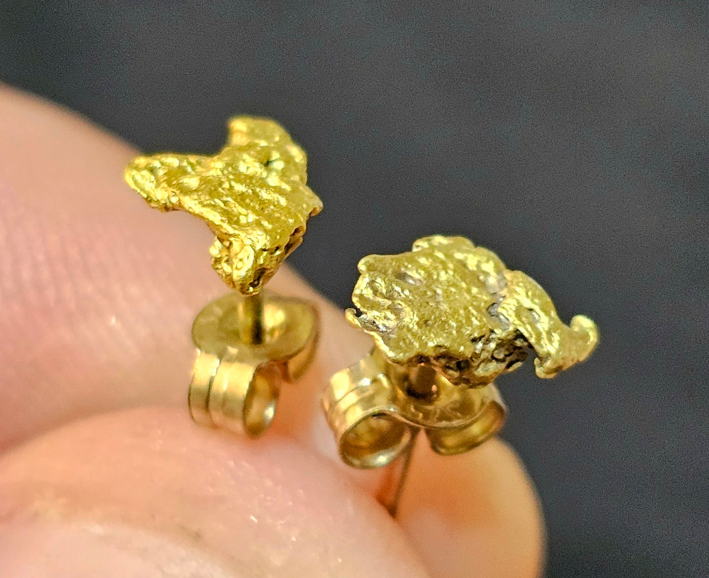 Real Australian Gold Nugget Earrings 7.9cts!