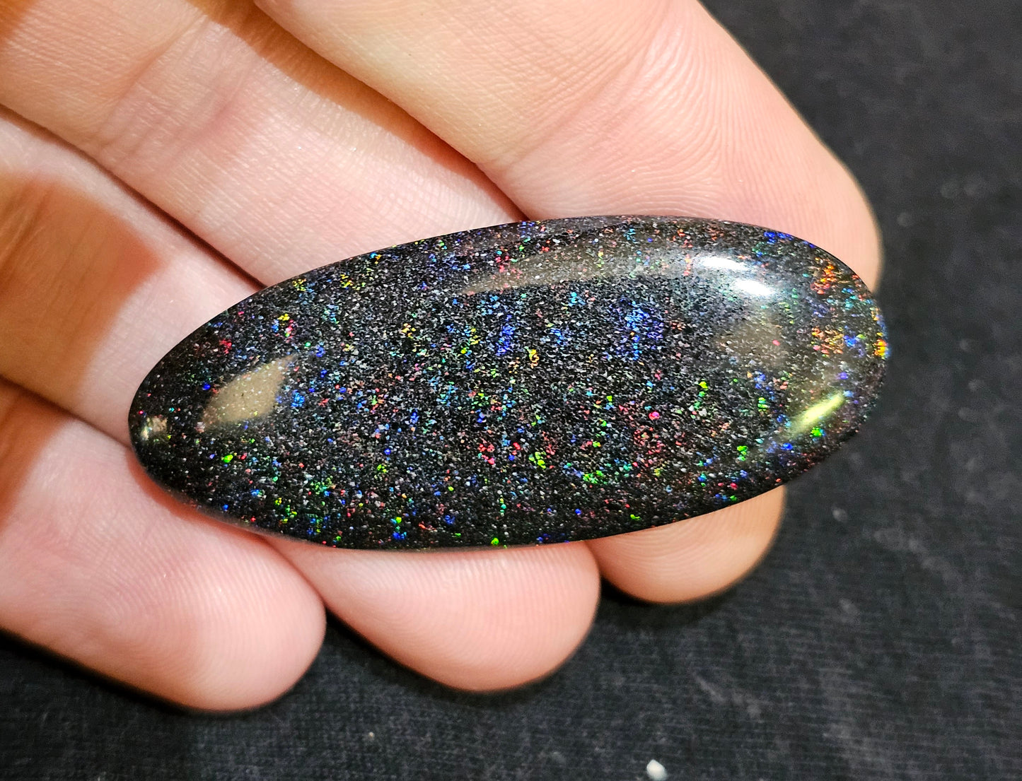 Quality Polished Fairy Opal with a Galaxy Styled Pinfire of Colour - 36cts (on71)