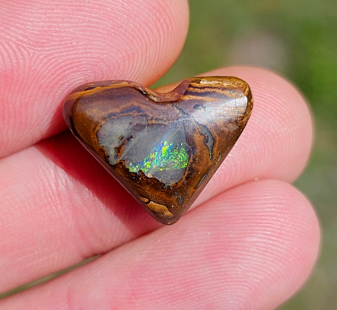 Heart Boulder Opal with Pretty Colour! 15cts