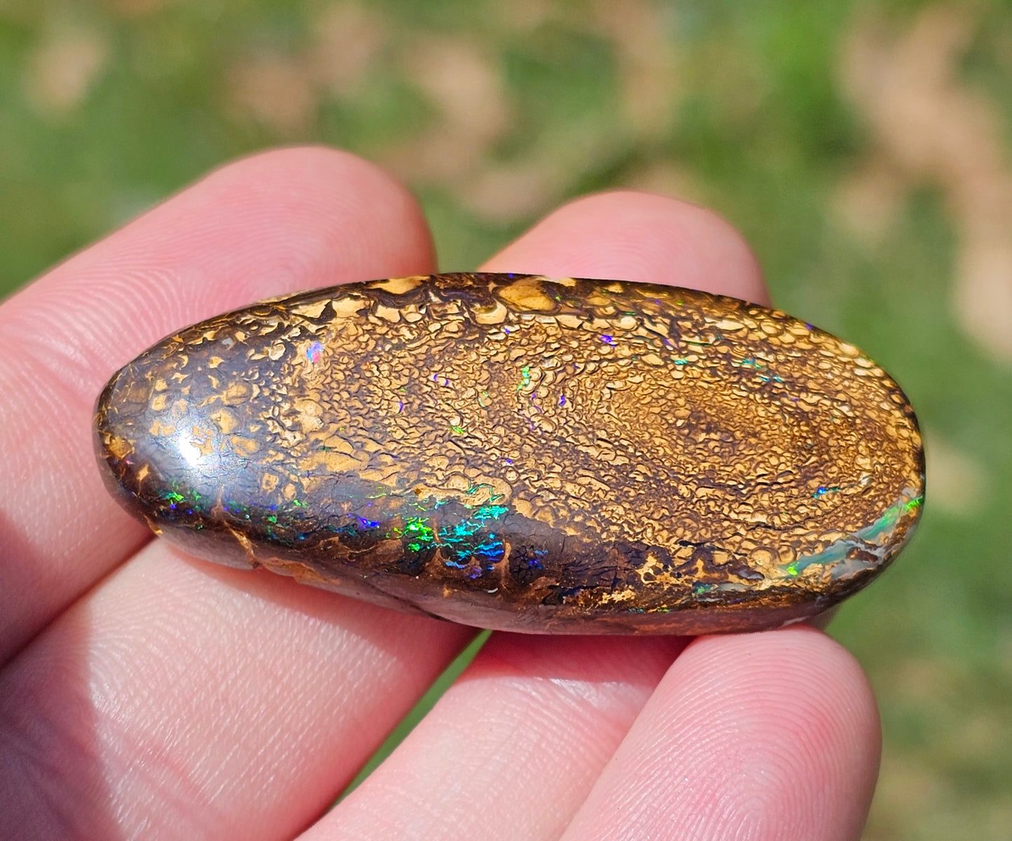 Double Sided Pinfire "Fingerprint" Boulder Opal! 71cts!