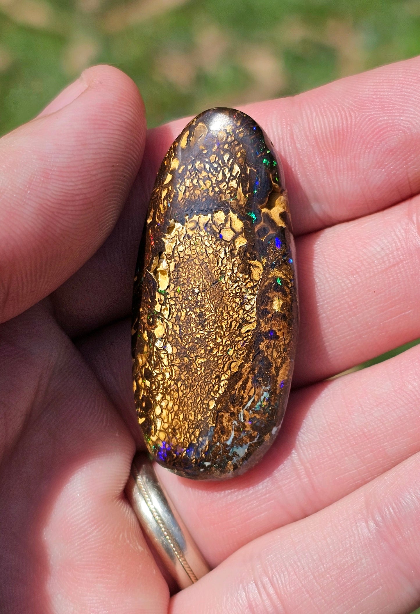 Double Sided Pinfire "Fingerprint" Boulder Opal! 71cts!