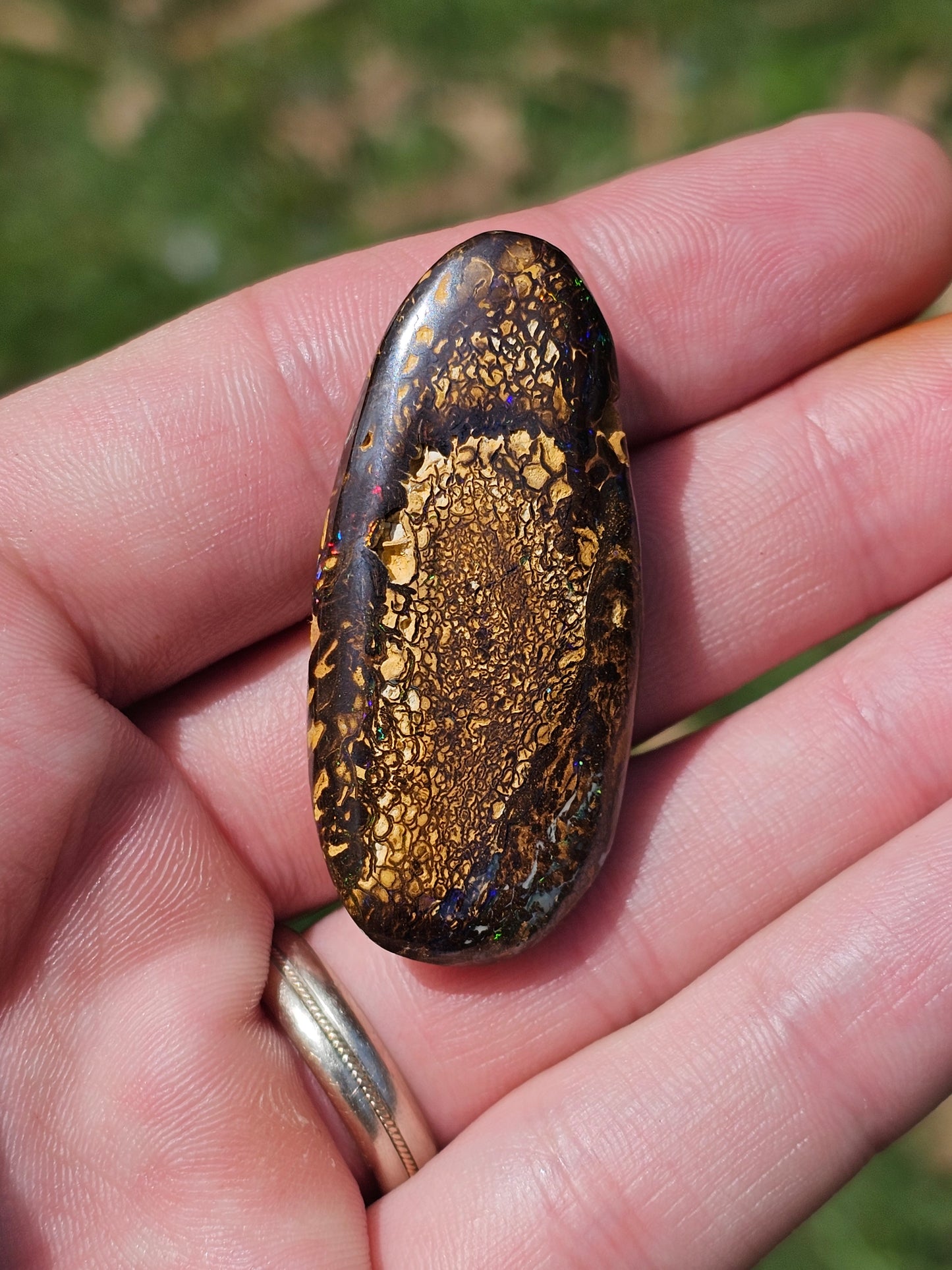 Double Sided Pinfire "Fingerprint" Boulder Opal! 71cts!