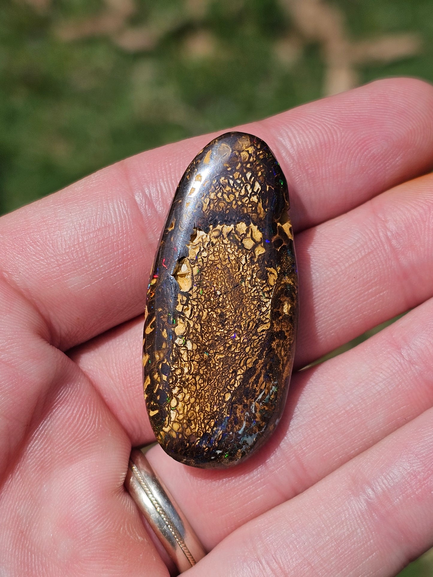 Double Sided Pinfire "Fingerprint" Boulder Opal! 71cts!