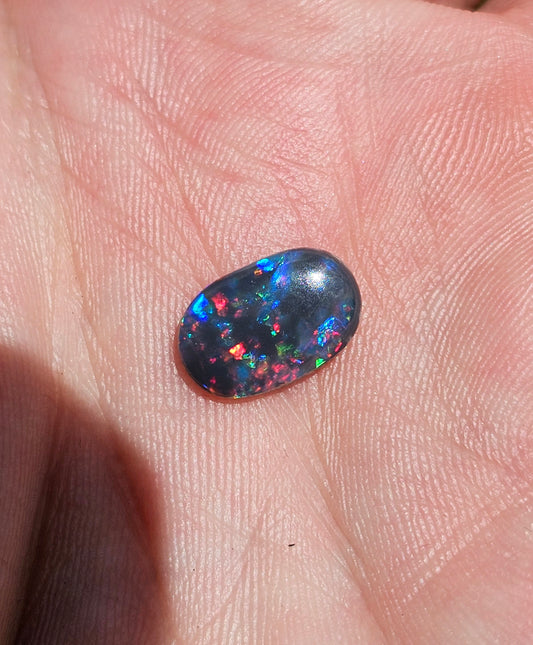 Beautiful Lightning Ridge Solid Black Opal! 2cts (JP2)