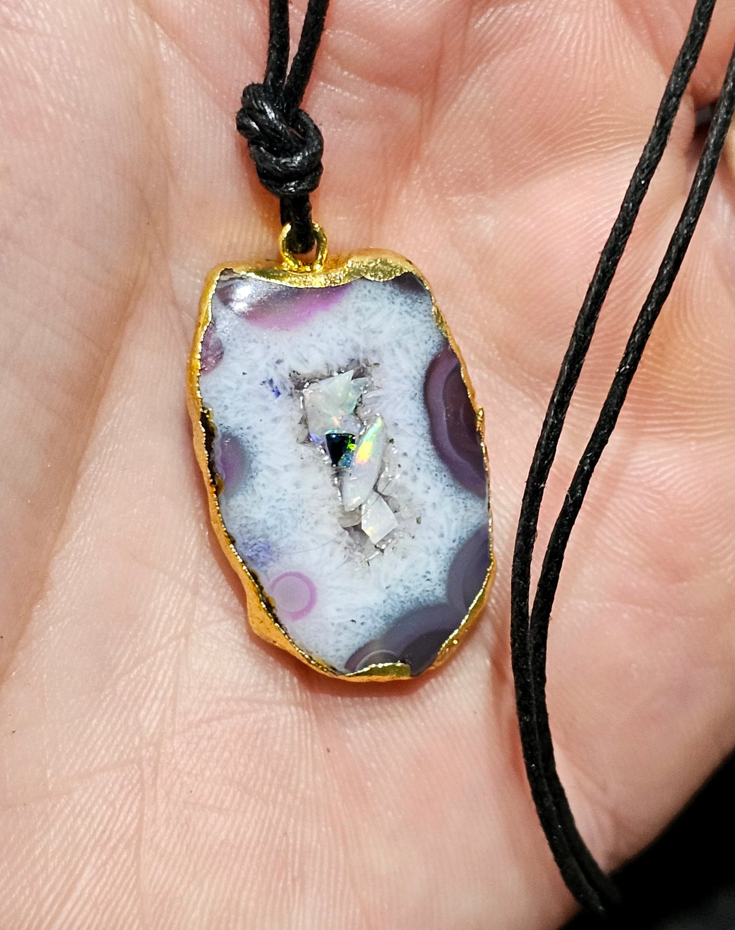 Awesome Opal Chip Agate Pendant! ( J12)