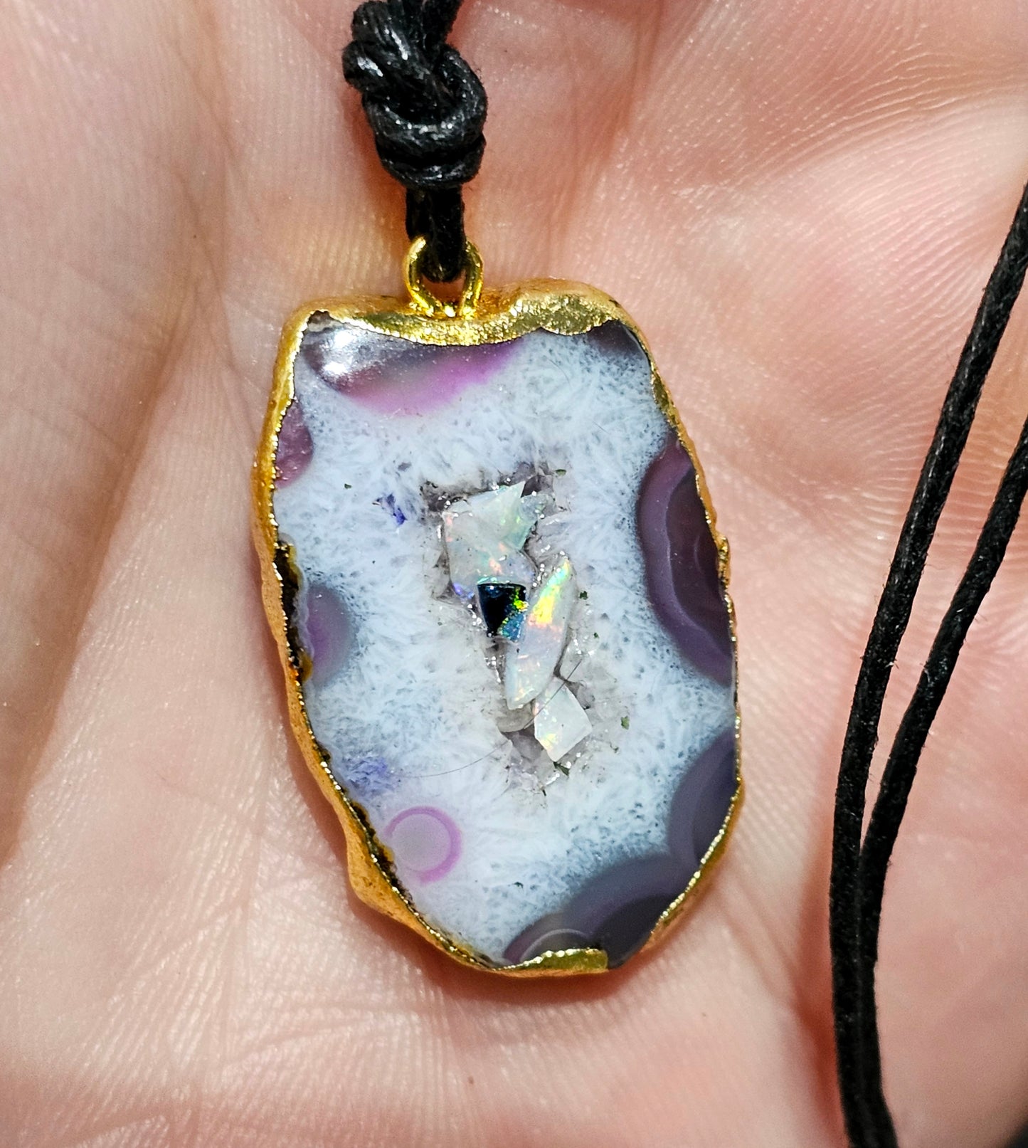 Awesome Opal Chip Agate Pendant! ( J12)