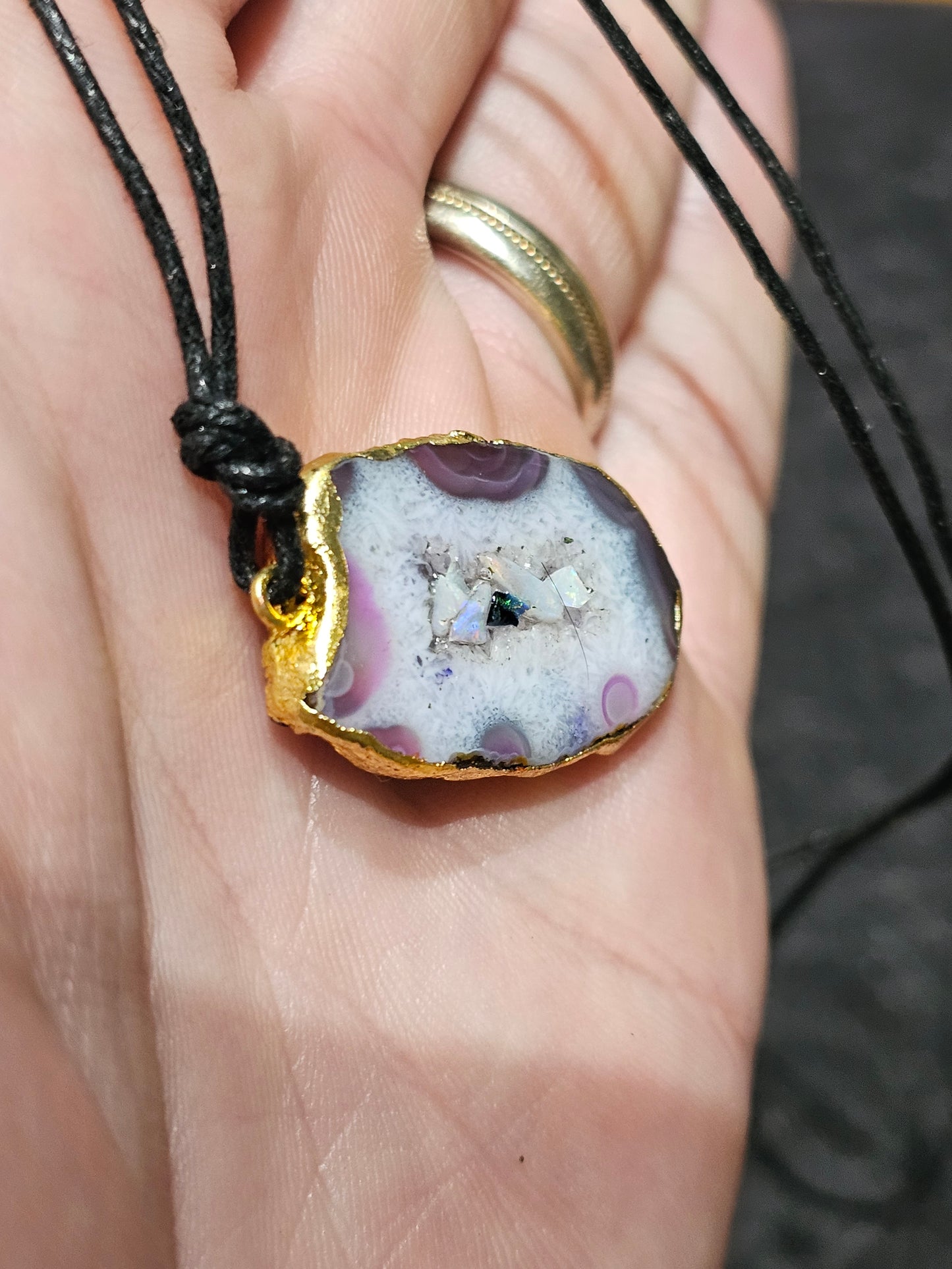 Awesome Opal Chip Agate Pendant! ( J12)