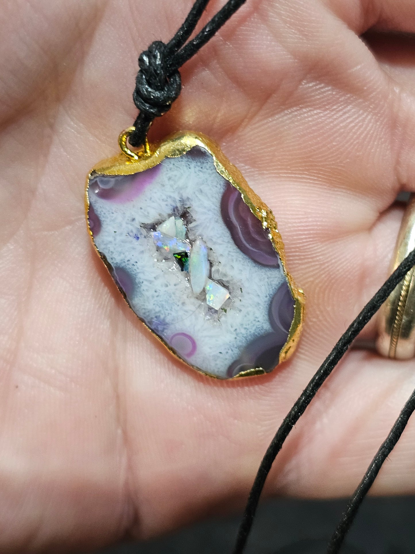 Awesome Opal Chip Agate Pendant! ( J12)