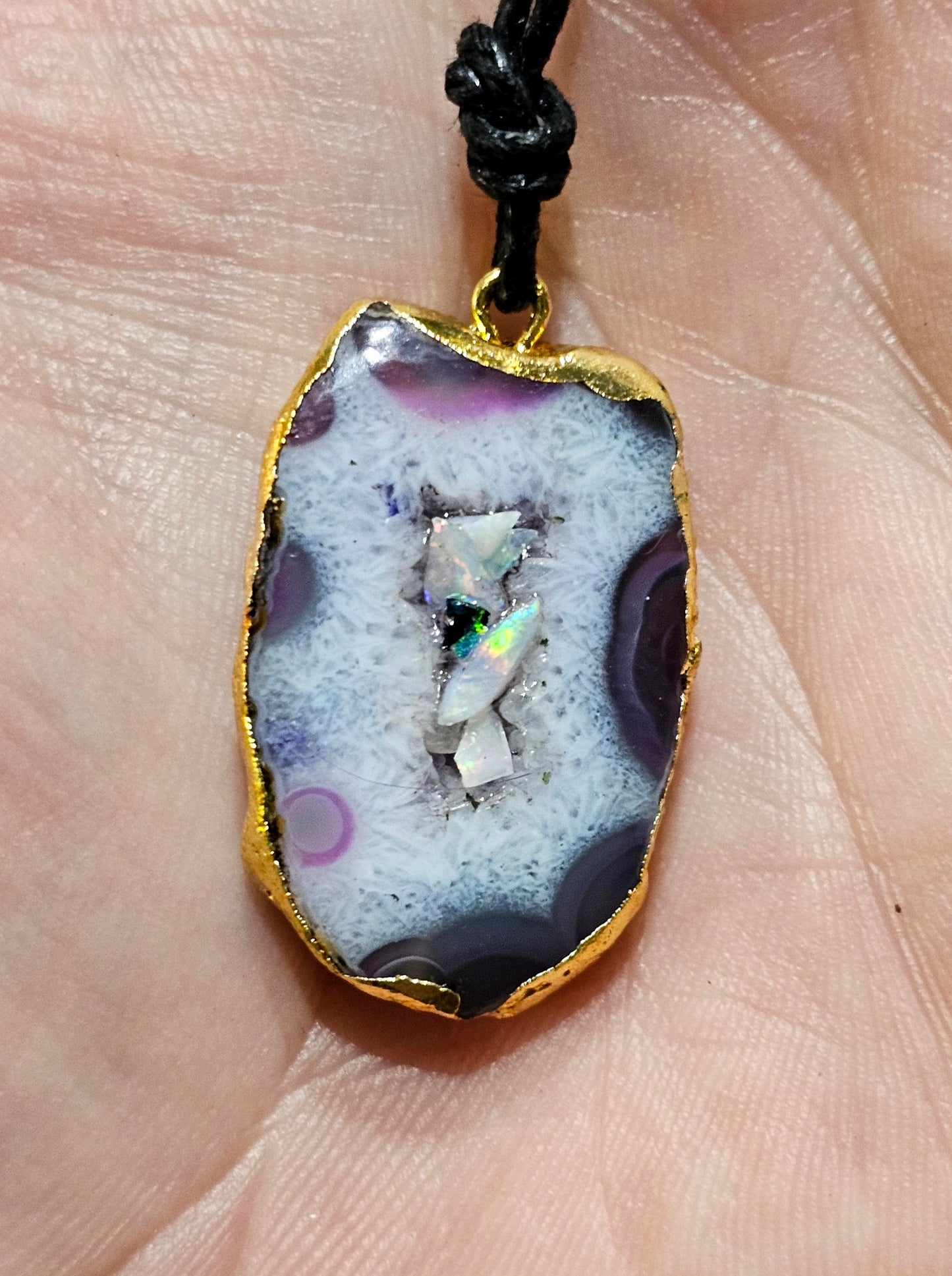 Awesome Opal Chip Agate Pendant! ( J12)