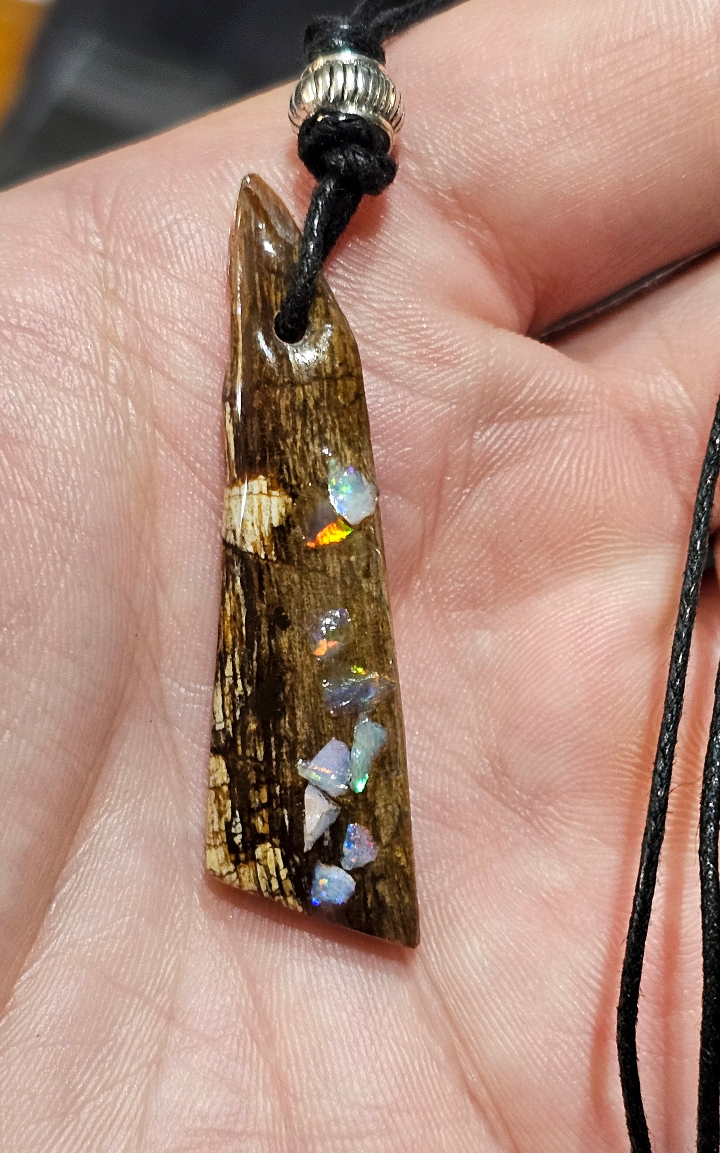 Fossilized Wood Opal Chip Pendant! (P2)