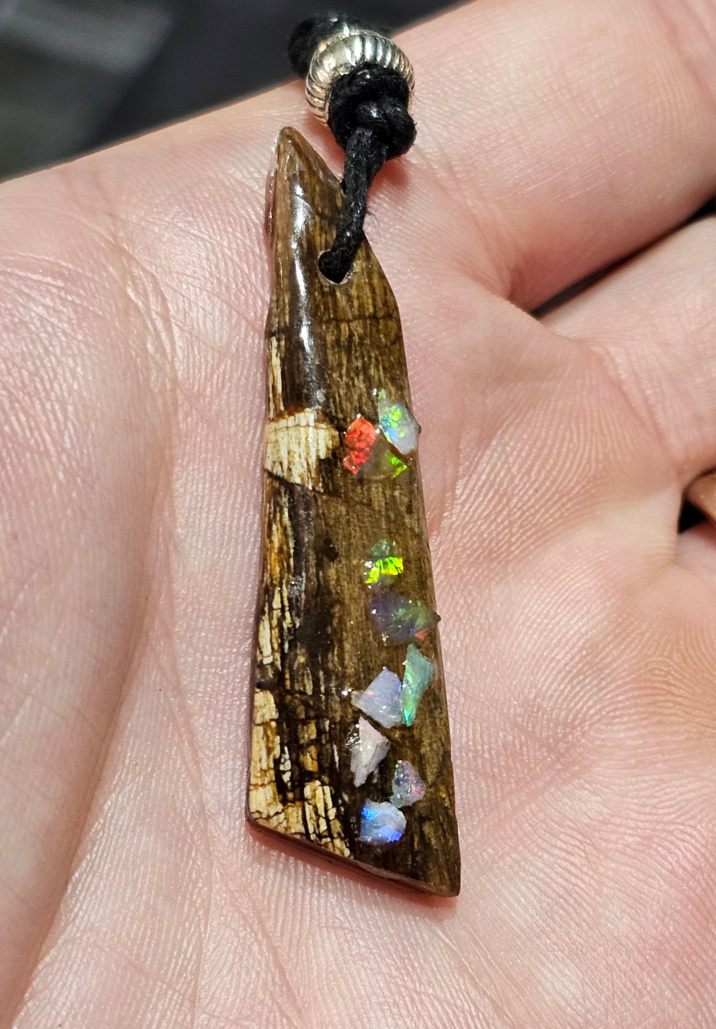 Fossilized Wood Opal Chip Pendant! (P2)