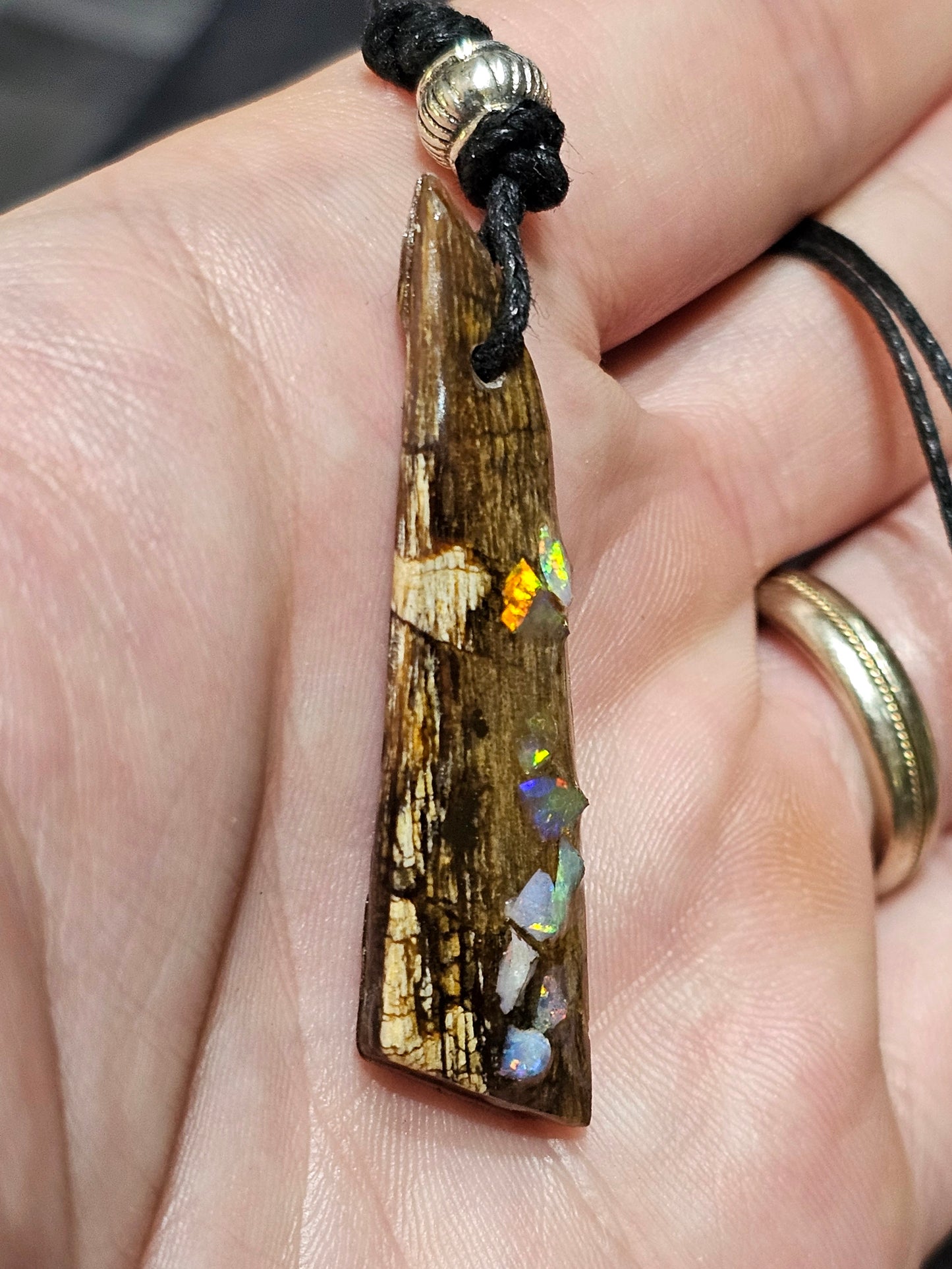 Fossilized Wood Opal Chip Pendant! (P2)