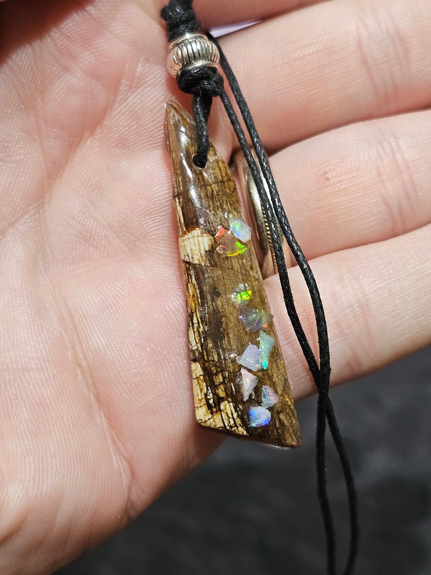 Fossilized Wood Opal Chip Pendant! (P2)