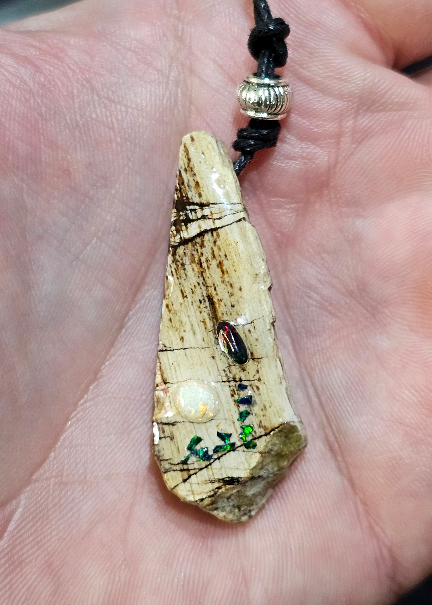 Fossilized Wood Opal Chip Pendant! (P1)