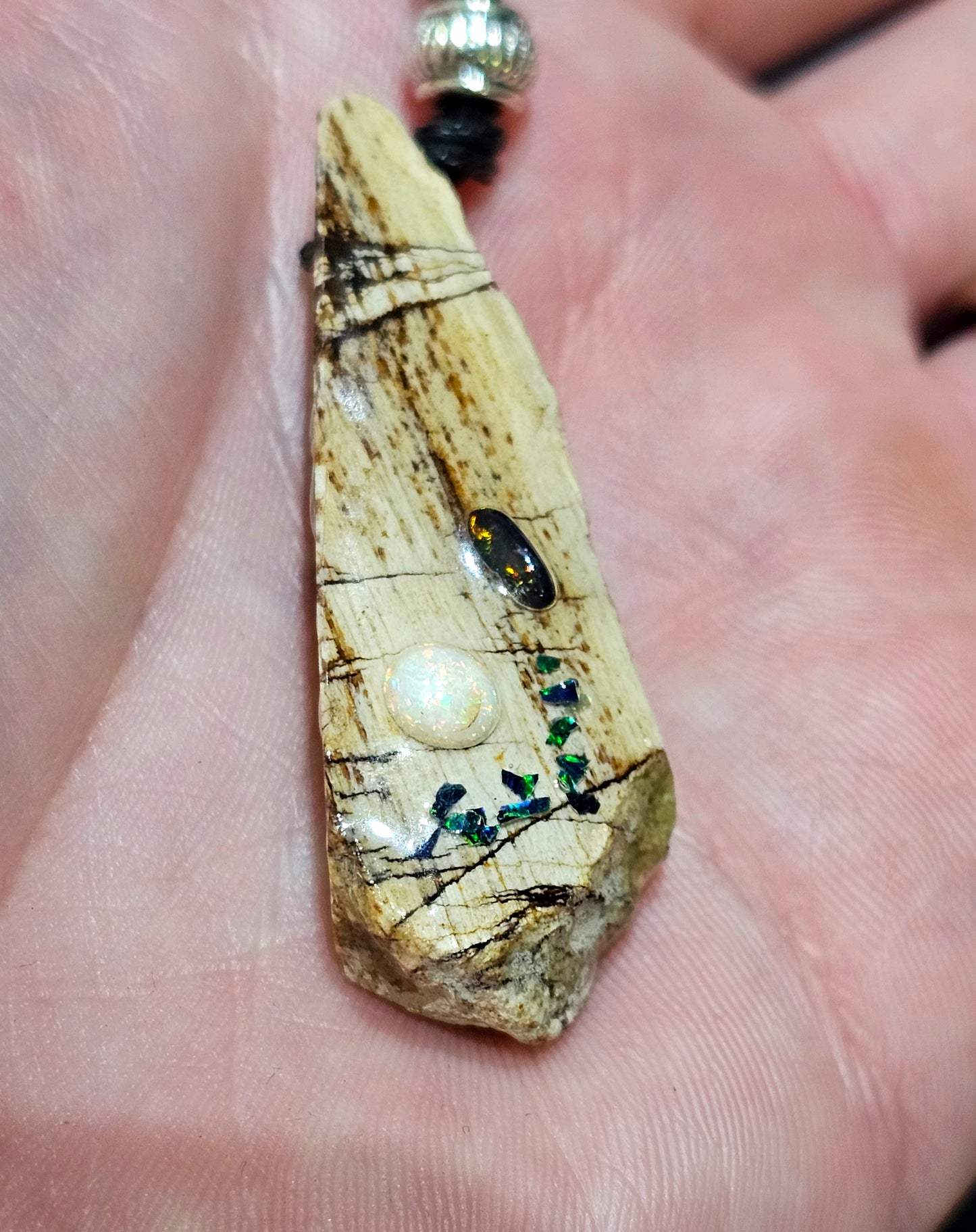 Fossilized Wood Opal Chip Pendant! (P1)