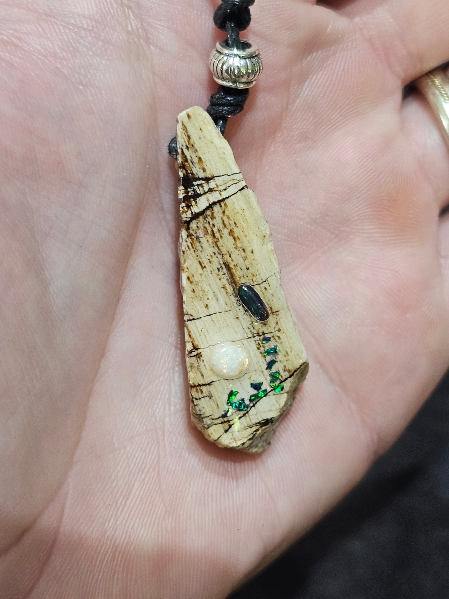 Fossilized Wood Opal Chip Pendant! (P1)