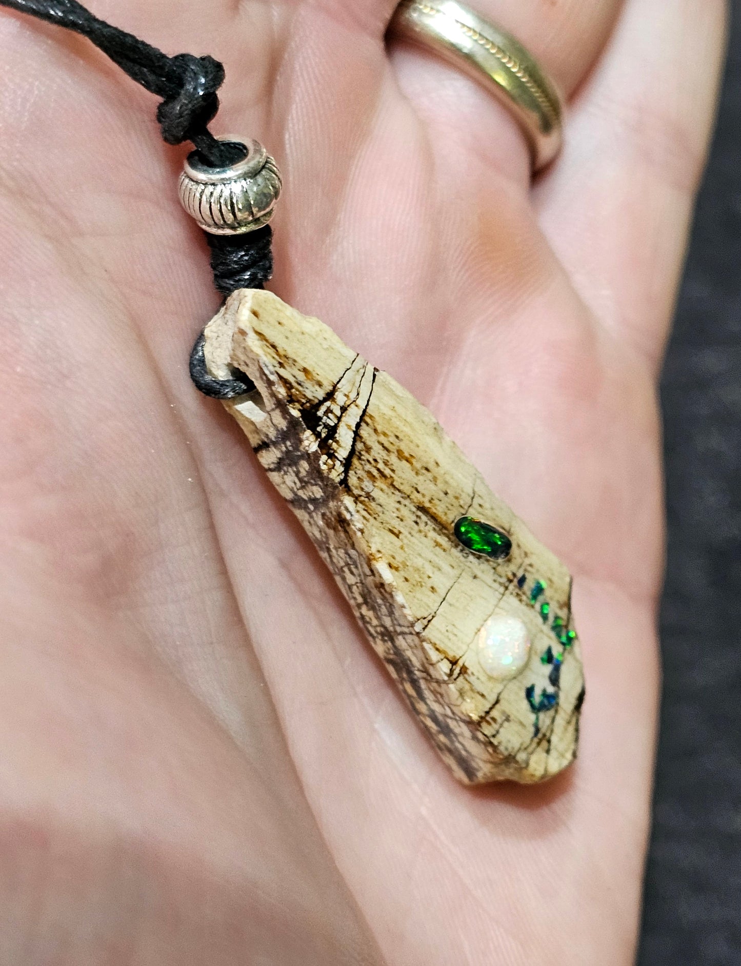 Fossilized Wood Opal Chip Pendant! (P1)