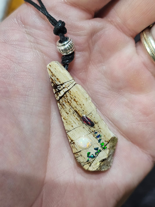 Fossilized Wood Opal Chip Pendant! (P1)