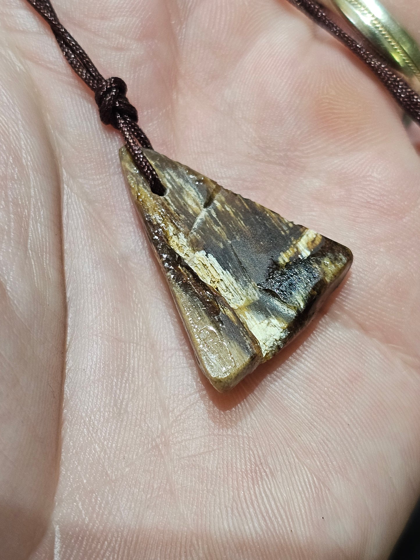 Fossilized Wood Opal Chip Pendant! (P4)