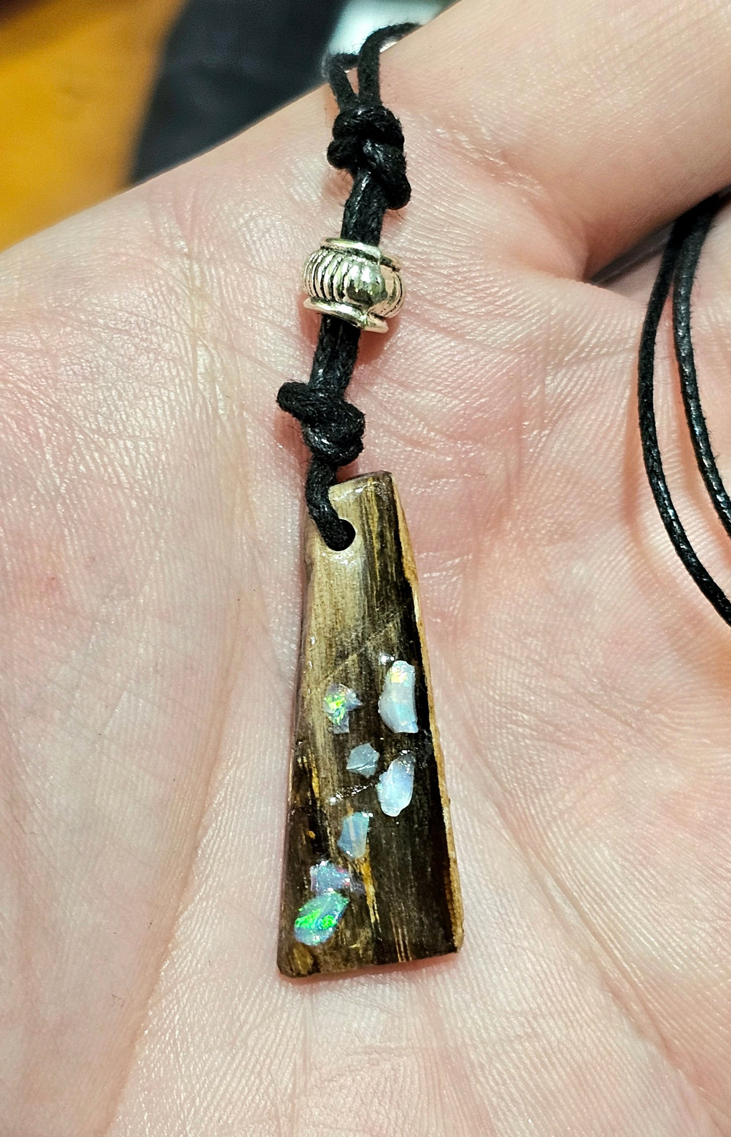 Fossilized Wood Opal Chip Pendant! (P5)