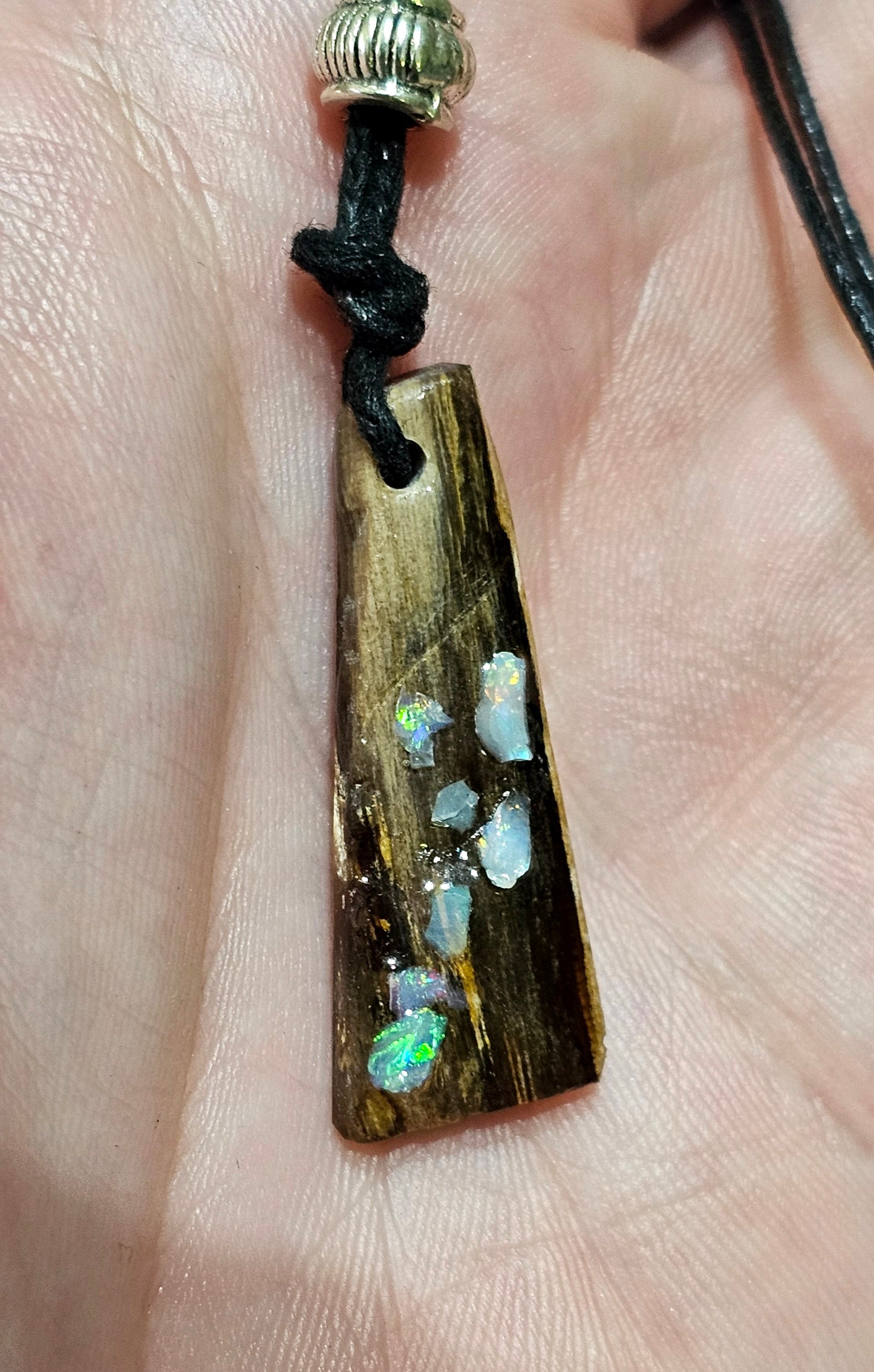 Fossilized Wood Opal Chip Pendant! (P5)