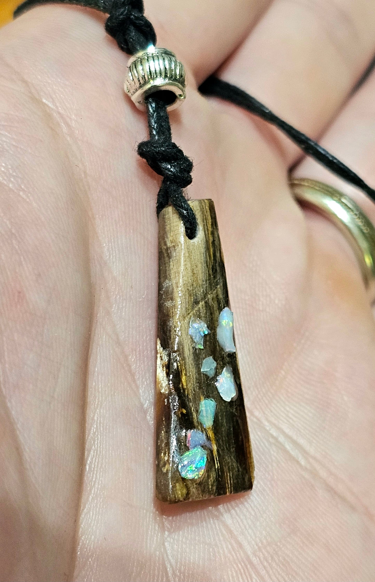 Fossilized Wood Opal Chip Pendant! (P5)