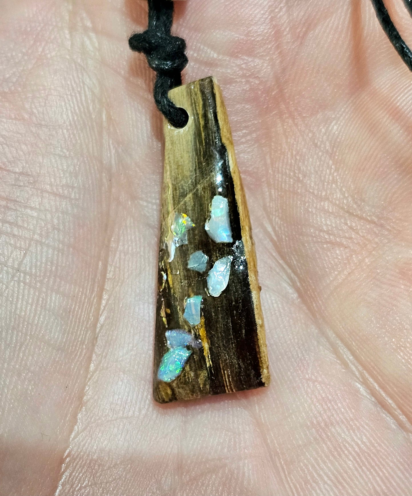 Fossilized Wood Opal Chip Pendant! (P5)