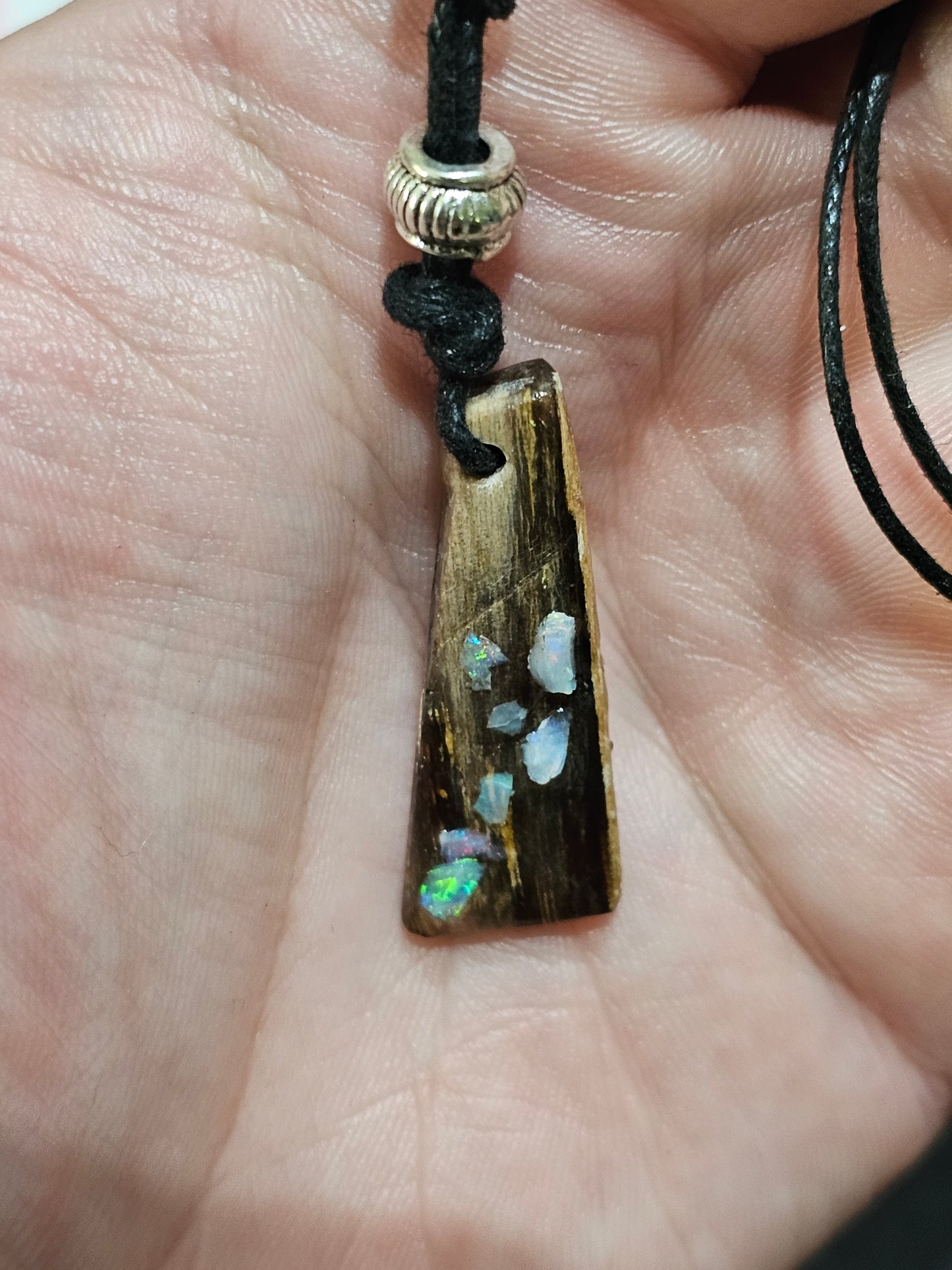 Fossilized Wood Opal Chip Pendant! (P5)