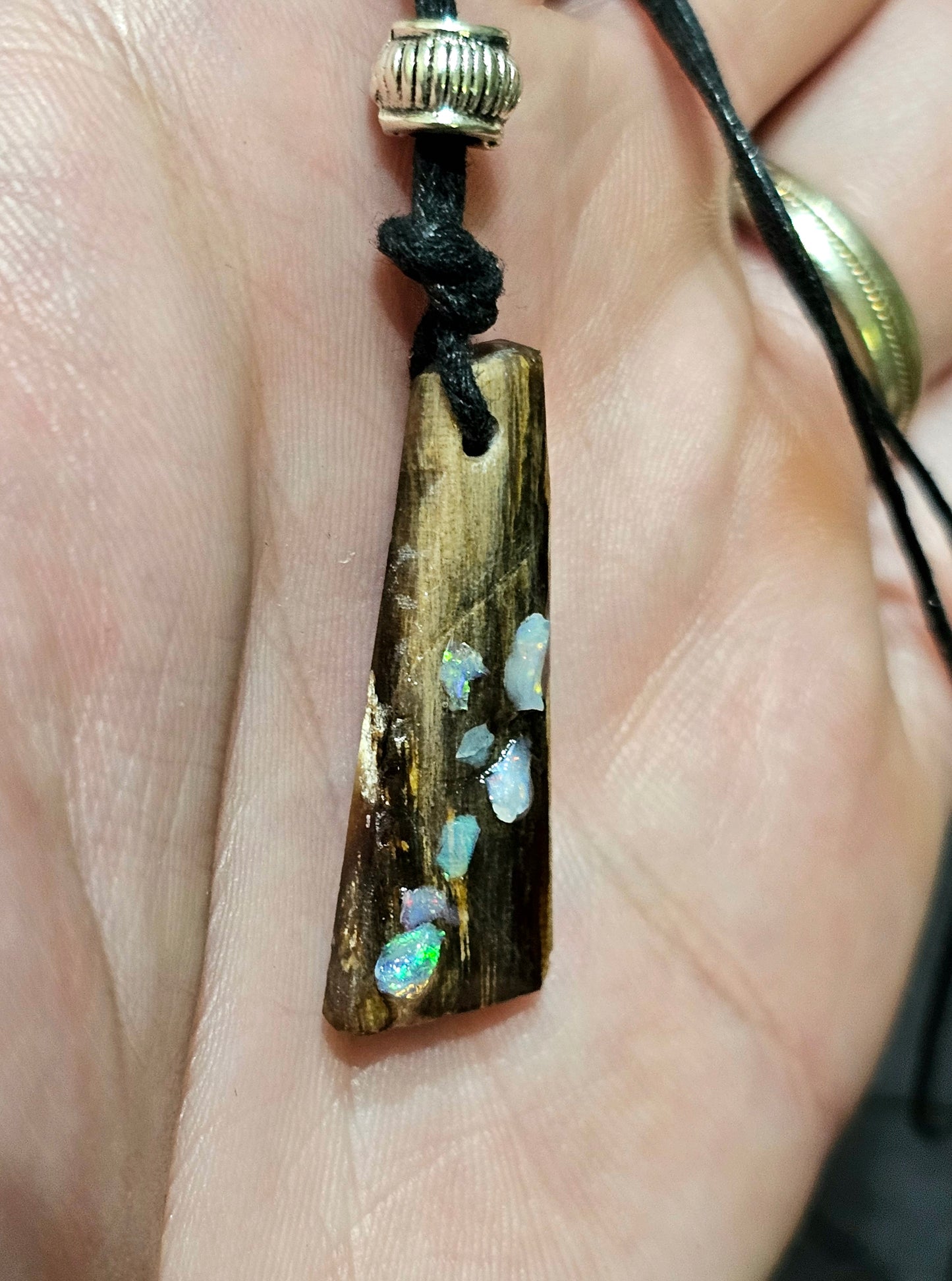 Fossilized Wood Opal Chip Pendant! (P5)