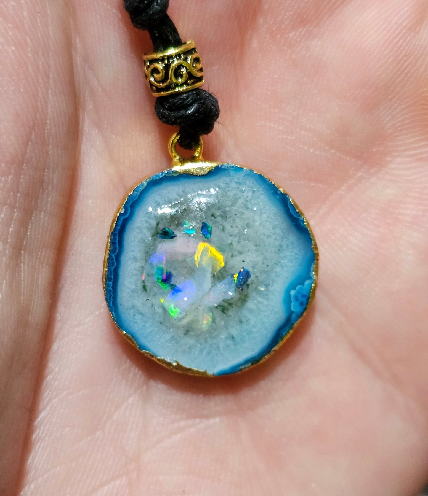 Awesome Opal Chip Agate Pendant! (P6)