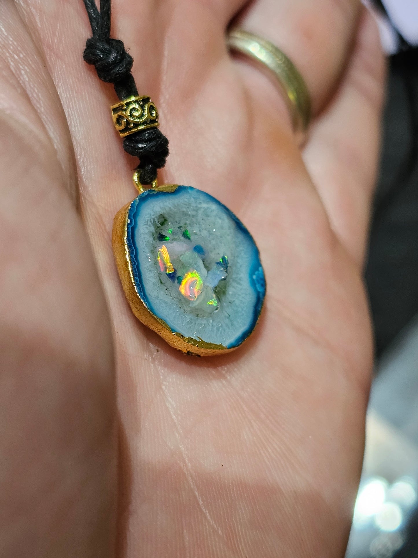 Awesome Opal Chip Agate Pendant! (P6)