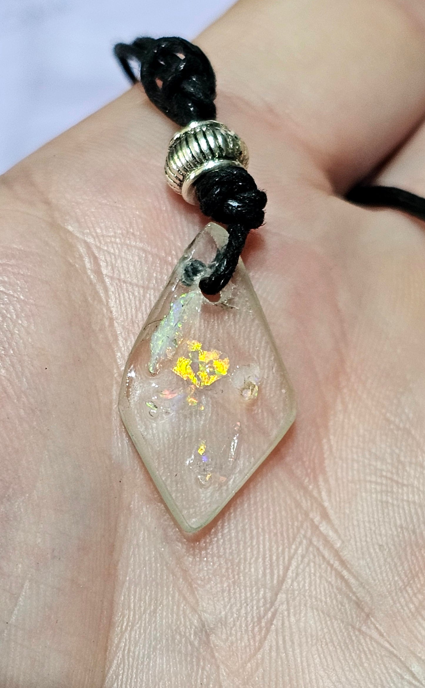 Pretty Crystal Opal Chip Pendant! (10)