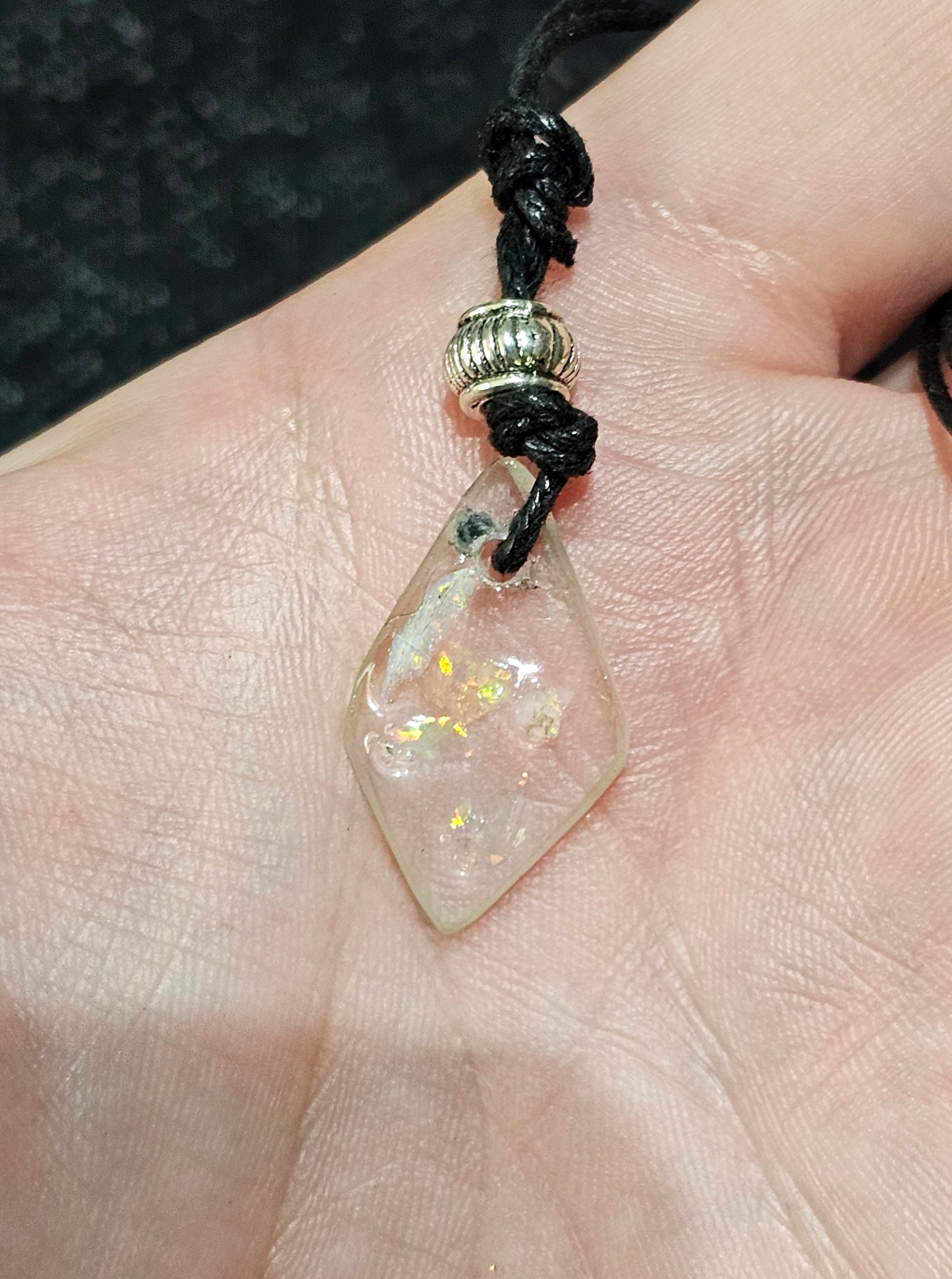 Pretty Crystal Opal Chip Pendant! (10)