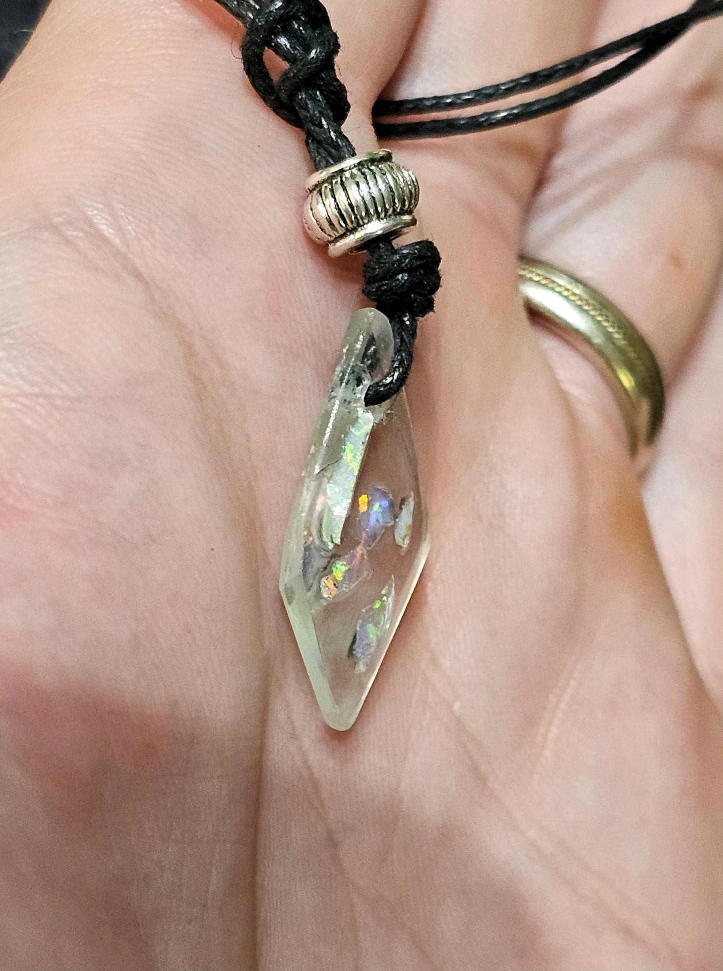 Pretty Crystal Opal Chip Pendant! (10)