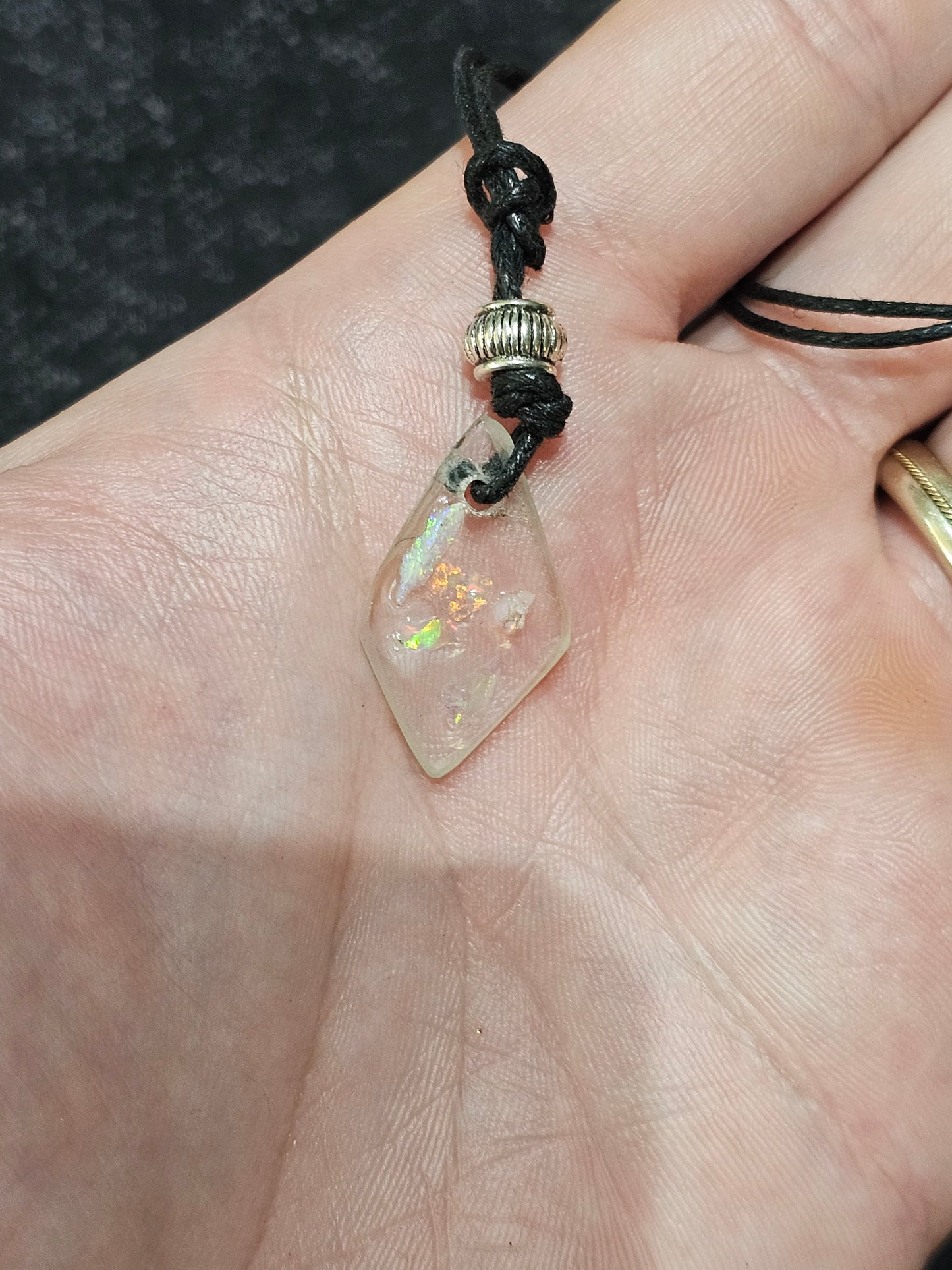 Pretty Crystal Opal Chip Pendant! (10)