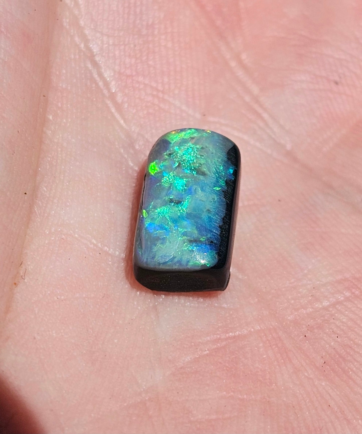 Vivid Green Lightning Ridge Solid Black Opal! 4.50ts (LR28)