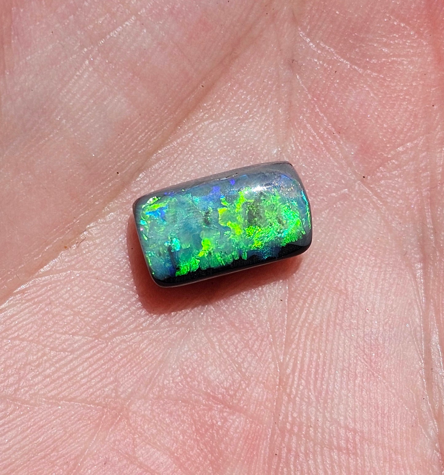 Vivid Green Lightning Ridge Solid Black Opal! 4.50ts (LR28)