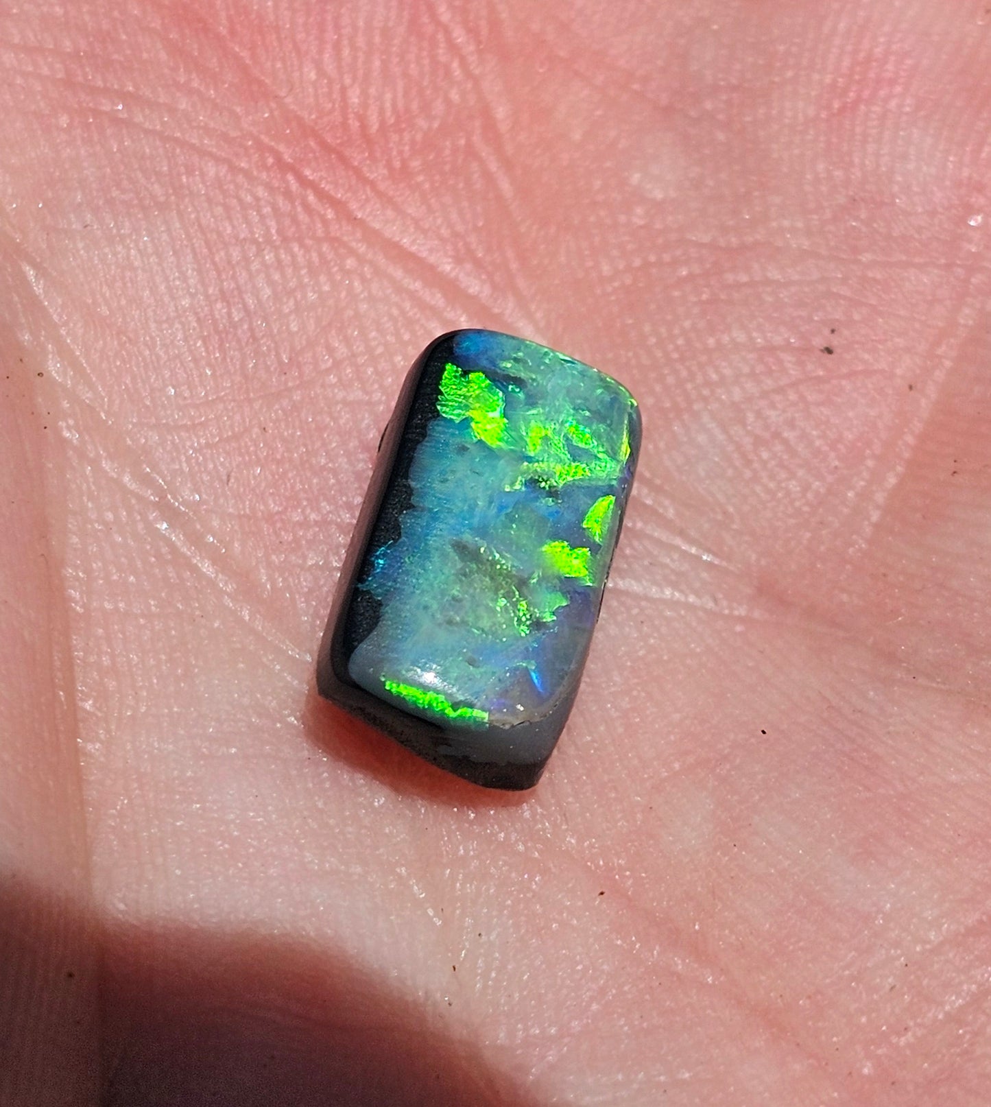 Vivid Green Lightning Ridge Solid Black Opal! 4.50ts (LR28)