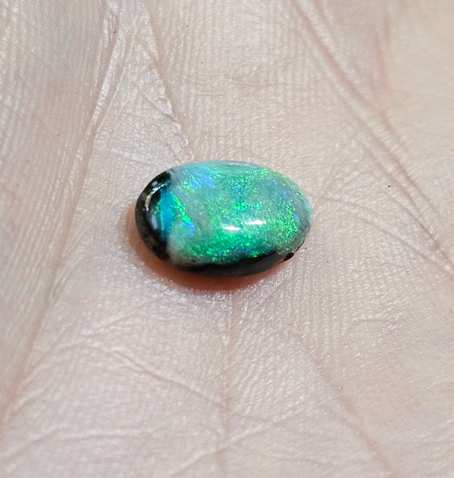 Lagoon Green Lightning Ridge Solid Opal!  2cts (LR24)