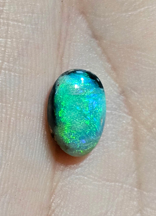 Lagoon Green Lightning Ridge Solid Opal!  2cts (LR24)