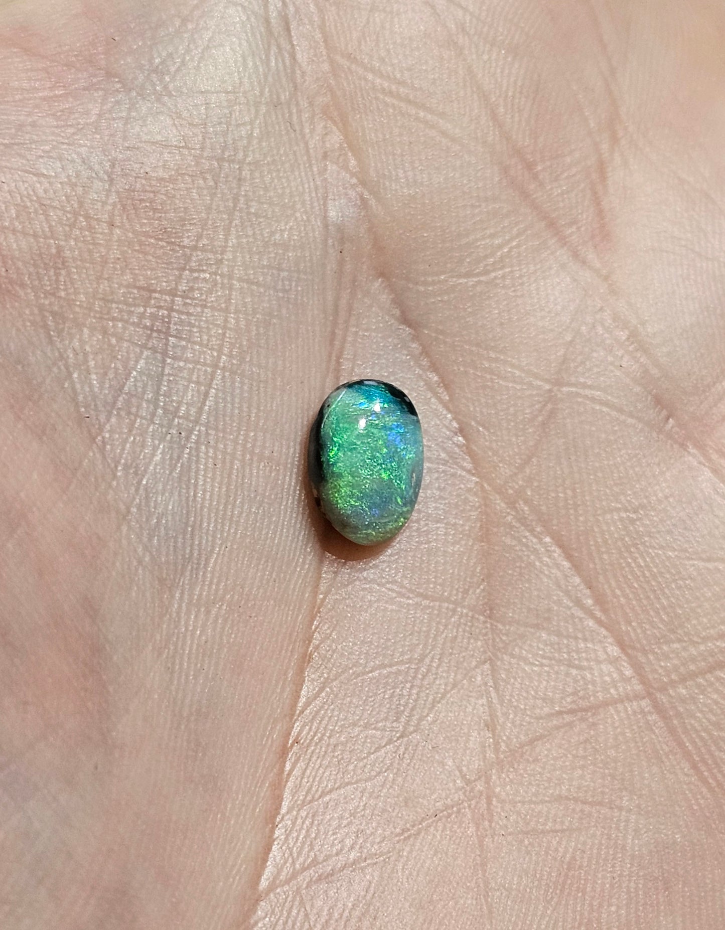 Lagoon Green Lightning Ridge Solid Opal!  2cts (LR24)