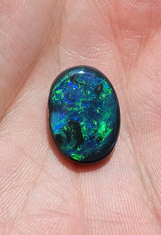 High Quality Lightning Ridge Solid Black Opal! 7.8cts (JP4)